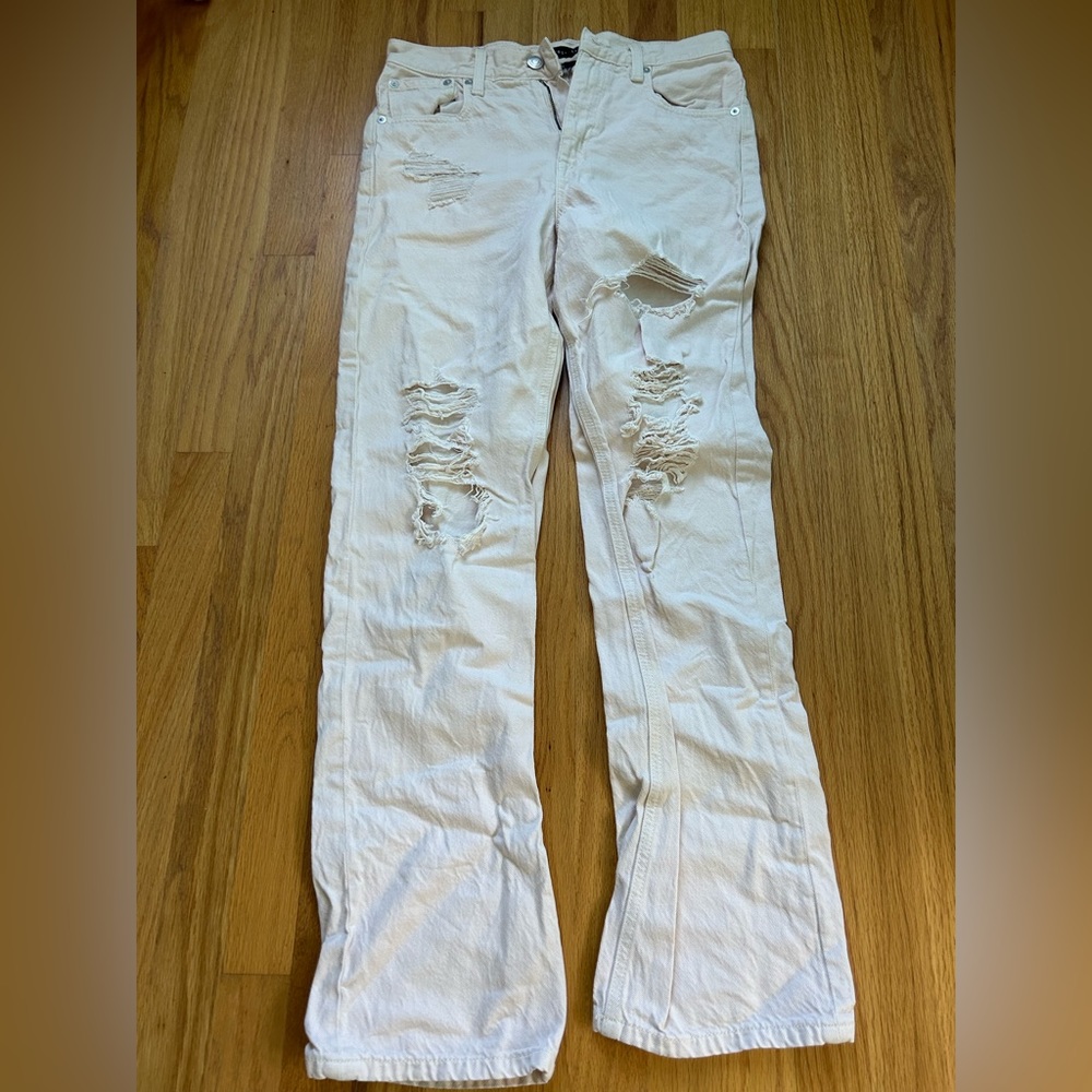 Aeropostale light pink 90s baggy distressed jeans
